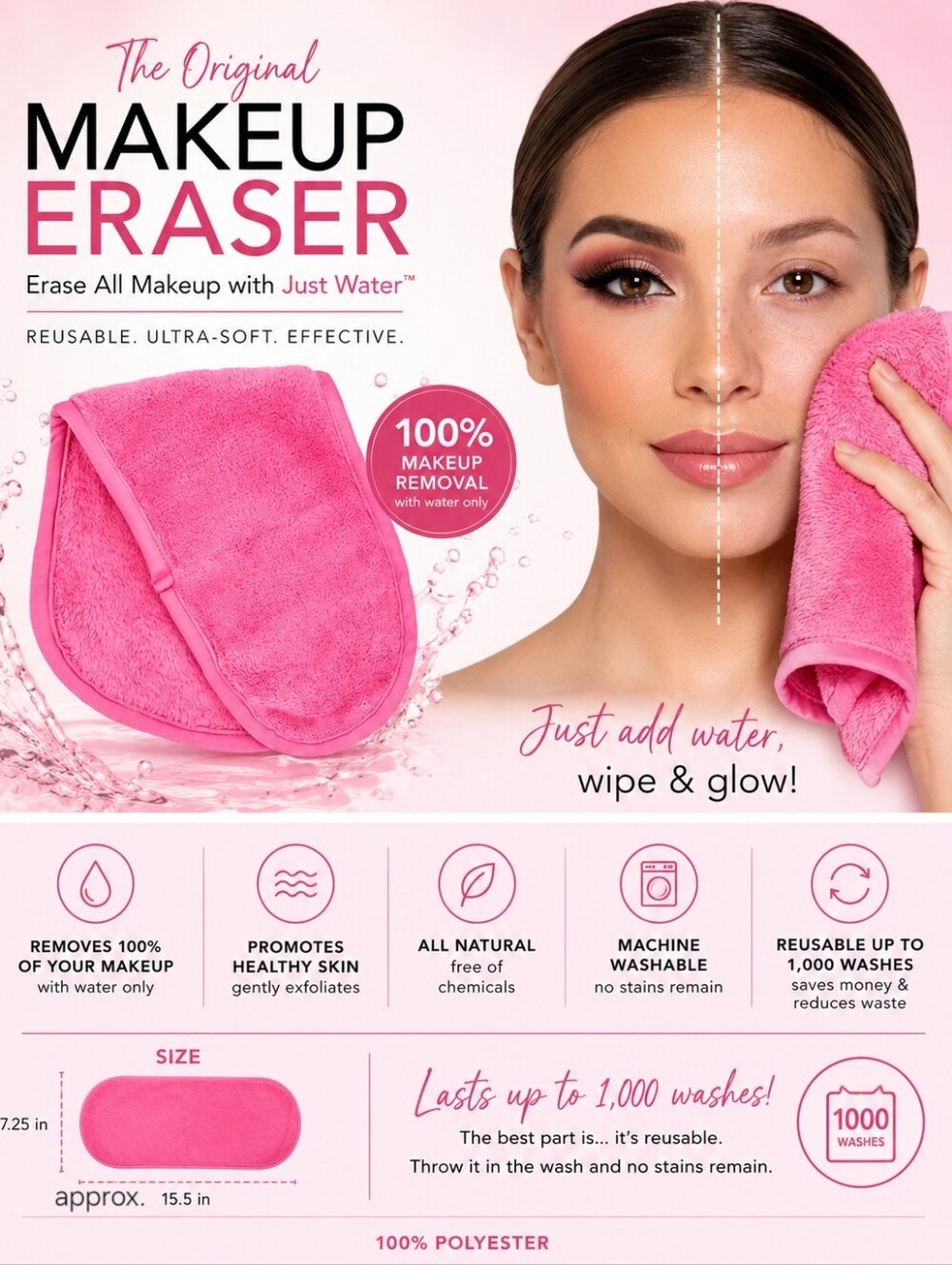 Makeup Eraser Original Pink Makeup Remover Cloth